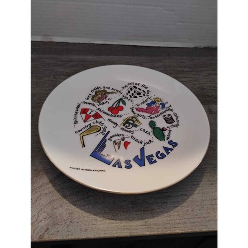 Las Vegas Vintage Souvenir Collector Plate Host International 8 1/2" - 第 1/4 張圖片