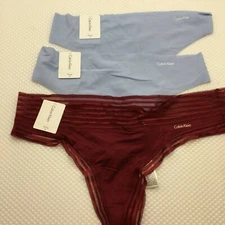 Calvin Klein 3PC Mix &Match Women Thong Panties, Multicolor, Medium