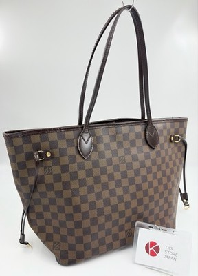 LOUIS VUITTON Neverfull MM Damier Shoulder Tote Bag N51105 Auth Brown 101