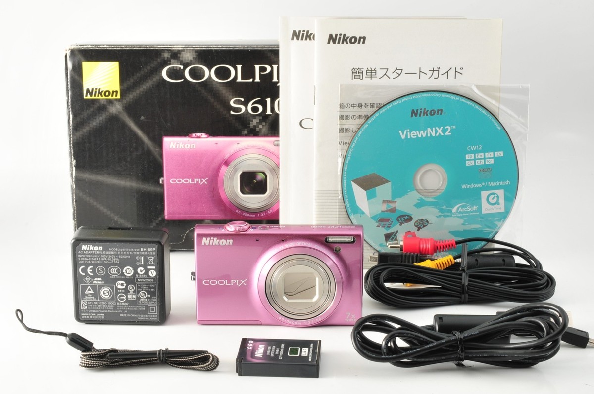 Near MINT BOX] Nikon COOLPIX S6100 PINK Compact Digital