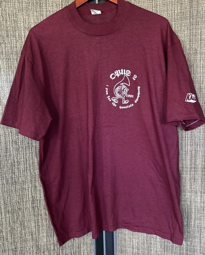 Vtg 1981 Opus 2 Hi Cru By Stedman Men’s XL Shirt Maroon I Ran For The Honolulu S - Picture 3 of 13