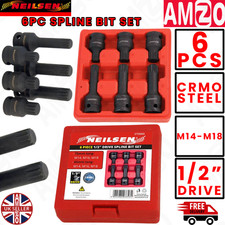 Impact Spline Bit Socket Set 1/2" Drive M14 M16 M18 CRMO VW Audi Seat Skoda