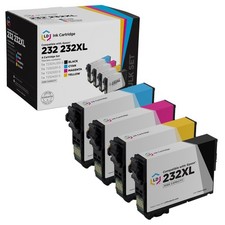Ink Cartridge Replacements for Epson 232XL 232 HY, SY Bk, C, M, Y, 4-Pack 