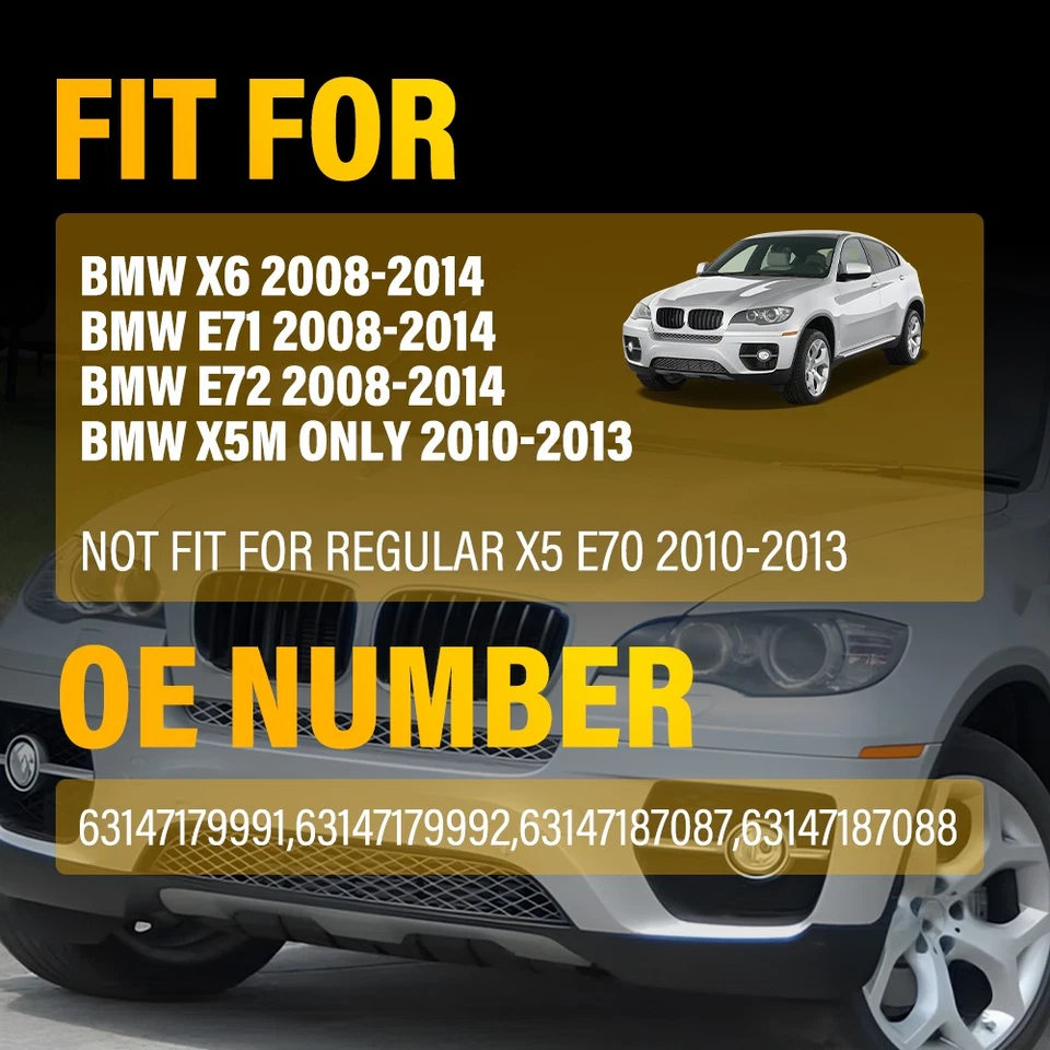 Front Bumper Side Marker Reflector Lamp For 10-13 E70 X5M 08-14 BMW E71 X6 1~10X - Image 3 of 4