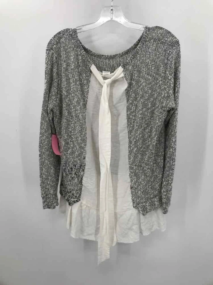 Pre-Owned Clu + Willoughby Grey Size Large Sweater - Image 2 of 3