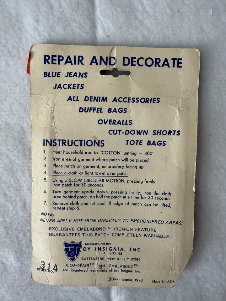 Parche vaquero vaquero vintage años 70 rana sobre hongo rectangular bordado coser Foto 2 de 2