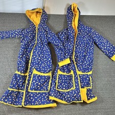 Lot of 2 One Size Star and Moon Bath Robes Faded Washed Yellow/Blue Galaxy