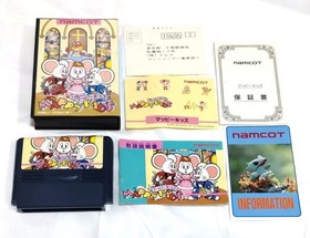 Mappy Kids Famicom W/box Instruction unused stickers Tested namcot