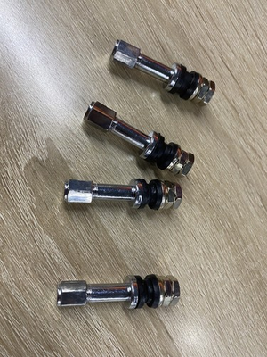 #ad TR48 Bolt On Tire Valve Stem 4Pcs High Pressure Flush Chrome Metal W Stem US $7.28