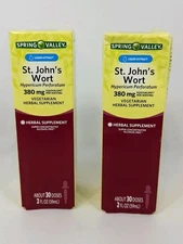 Spring Valley St. John’s Wort Liquid Extract 380mg 2oz Lot of 2 Herbal Supplemen