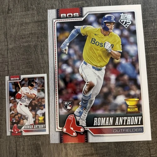 2026 Topps Series 1 Roman Anthony Oversized variation Red Sox and base card 189