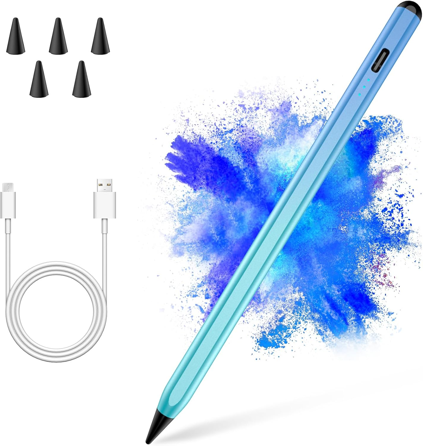 Gradient Color Stylus Pen for Ipad 2018-2025 with 5 Extra Tips, Apple Pencil for