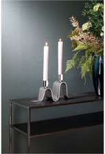FINK Kerzenständer HILARA, Leuchter poliert 30 cm x 17 cm x 8,5 cm