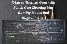 X-Large Tactical Gunsmith Bench Gun Cleaning Mat Gaming Mouse Pad Huge 12" X 31"