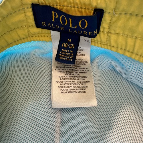 Polo Ralph Lauren Kids Swim Trunks Shorts Blue Yellow Pony Logo - Picture 3 of 9