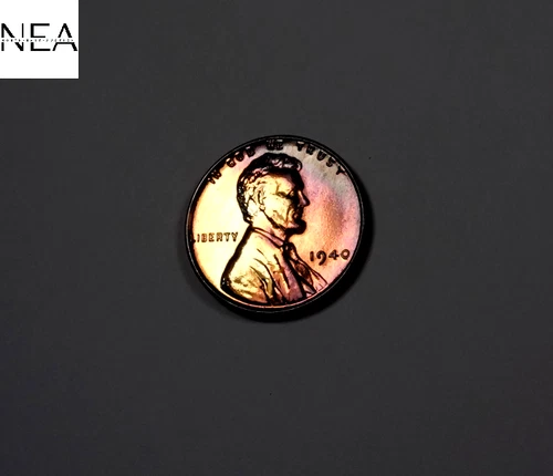 1940 Lincoln Wheat Penny Cent ~ Choice Proof Rainbow Toned ~ ZW416