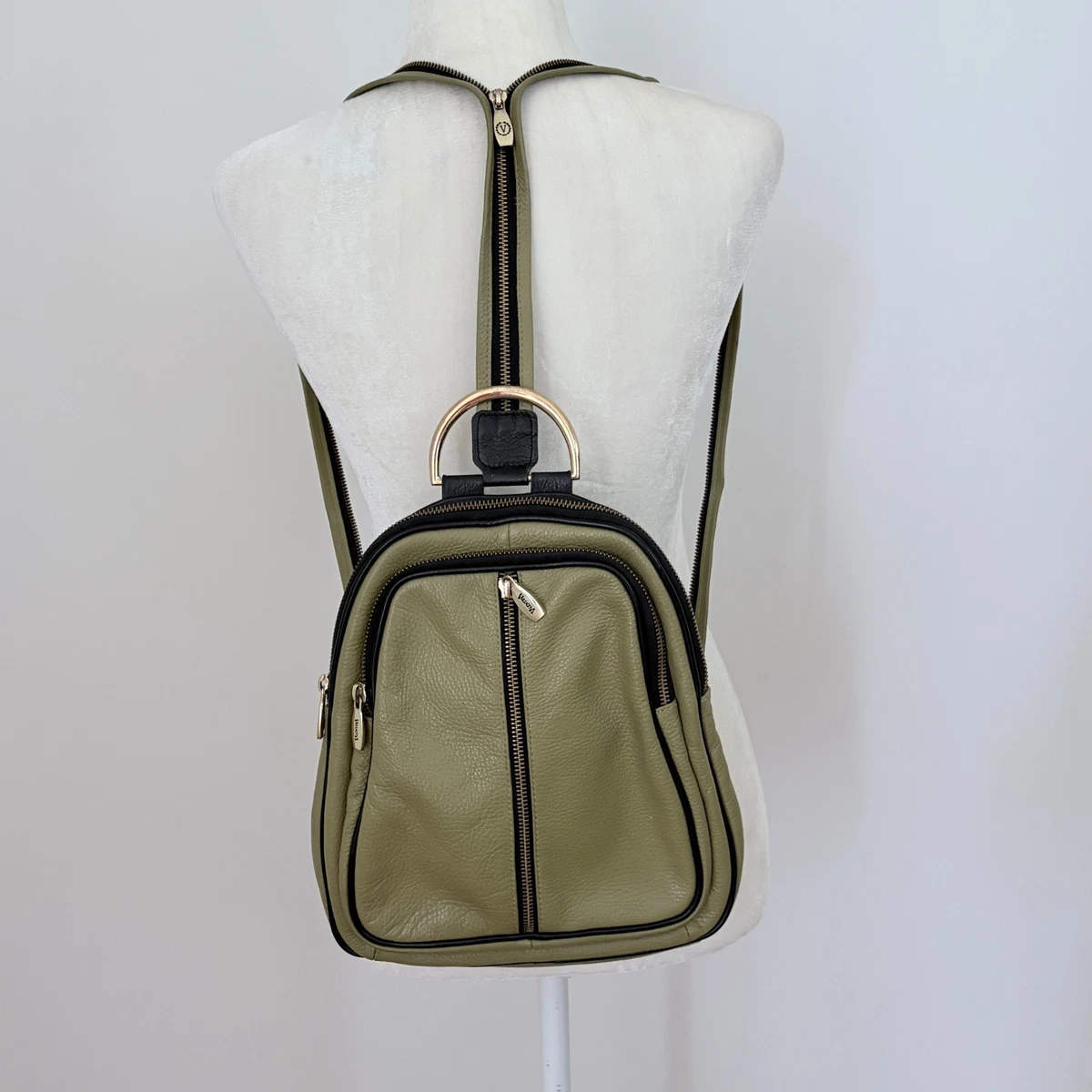 Valentina Pebble Leather Backpack/Sling Bag *Lemon Print *Made In Italy ???‎ Sling Backpack Valentina Bag Italy Valentina Italia Genuine  main image 2