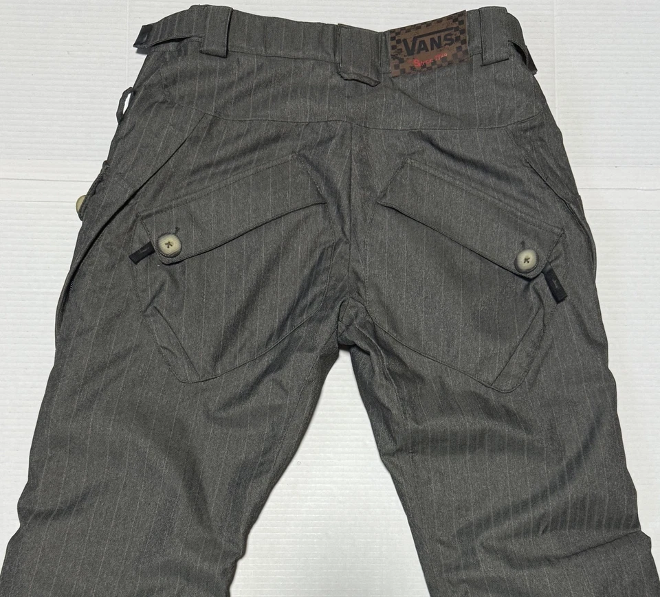 范斯 - 女式灰色细条纹滑雪滑雪板冬季运动裤 - S 码 — 第 3/4 张图片