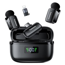 Mini Wireless Microphone for iPhone Android , Lapel Mic with Noise Reduction,...