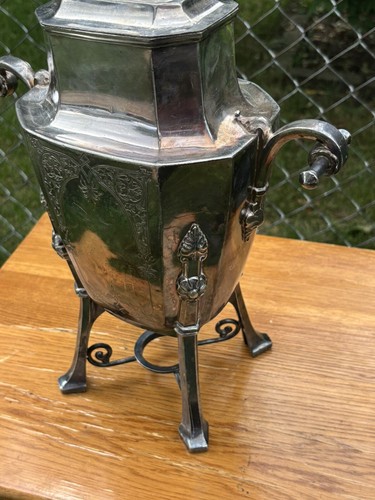Antique Simpson Hall Miller Silver Treble Plate Samovar Coffee Urn 16” Tall - Picture 14 of 24