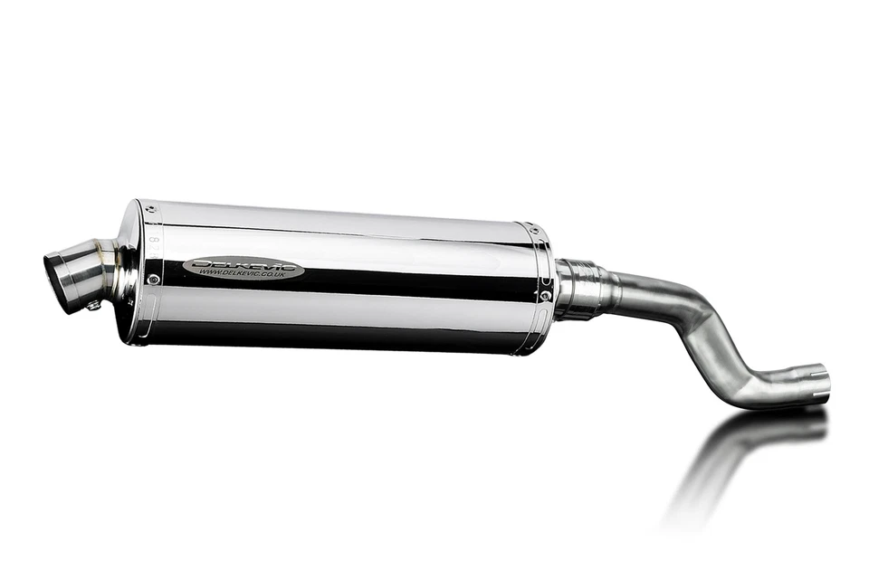 Yamaha XT500 TT500 1977-1989 Kit de silenciador de escape de acero inoxidable ovalado de 14" deslizable Foto 2 de 4