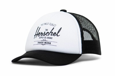 Herschel Whaler Mesh Hat Kids Cap Accessoire Schwarz Weiß Neu