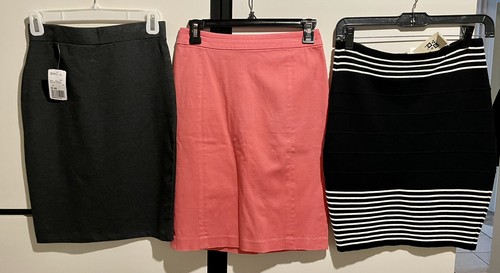 Lot of 3 Womens Short Bodycon Mini Skirt H&M ;Max Studio; Forever 21 Size S/6
