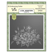 Lisa Horton Crafts Embossing Folder 6"X6"-Wildflower Spray (Pack of 1)
