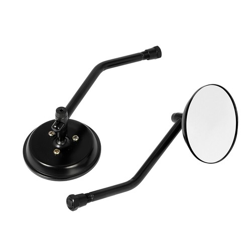 1 Pair Motorcycle Round Convex Mirrors 10mm Thread Rear Side View Mirror Kit - Picture 7 of 12
