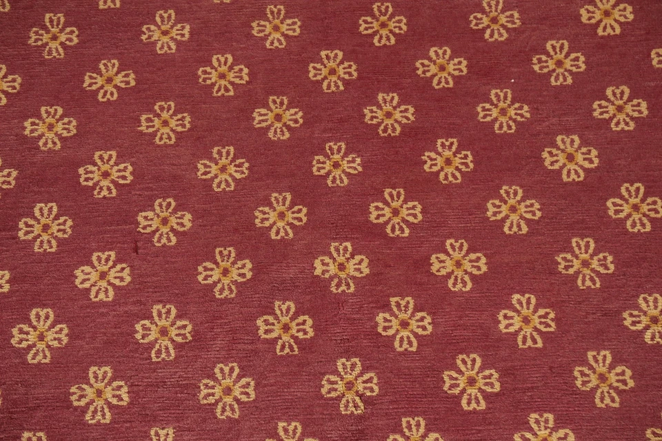 Vegetable Dye Geometric Nepalese Oriental Area Rug Wool Hand-knotted 8x10 Carpet - Image 4 of 4