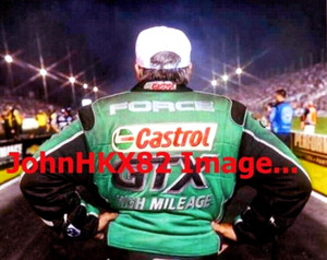 Vintage John Force "The Champ" Keeps an Eye on The Competition Photo