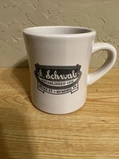 Vintage A Schwab  General Store Beale St Memphis Tennessee White Coffee Mug