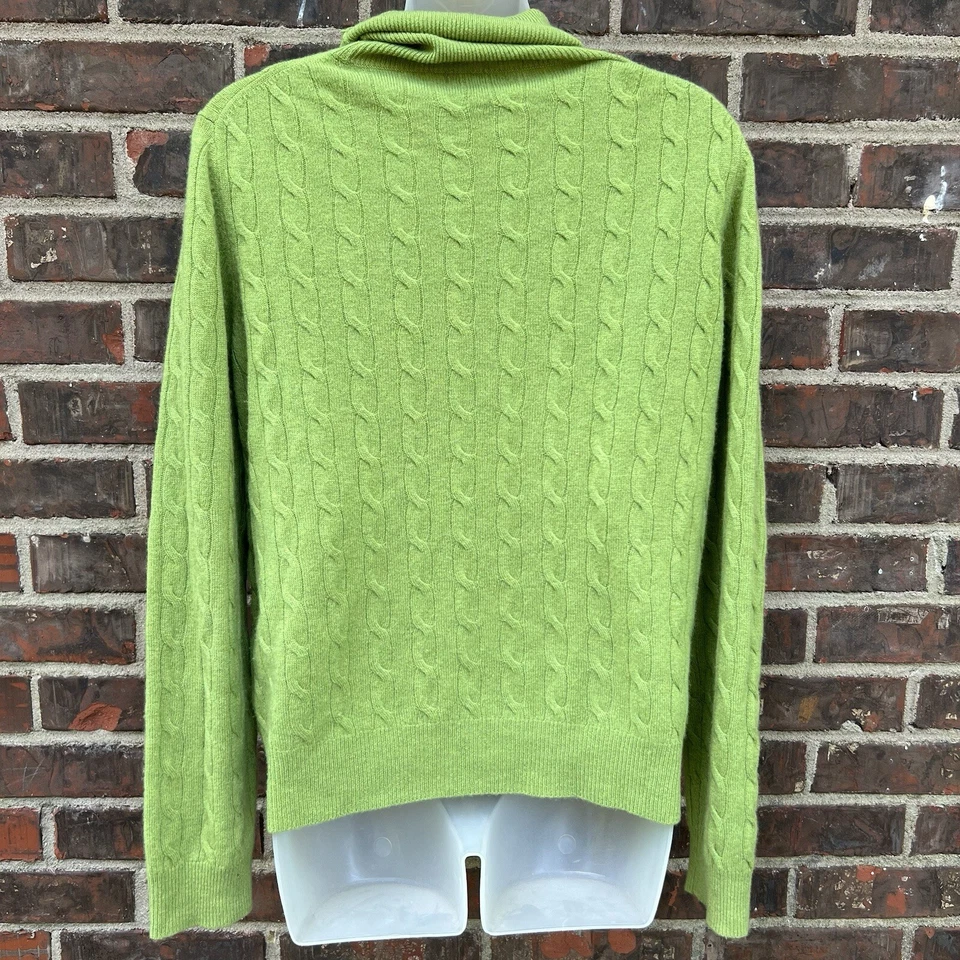 Madison Studio Size L 100% Cashmere Kermit The Frog Green Sweater Long Sleeves - Image 2 of 4
