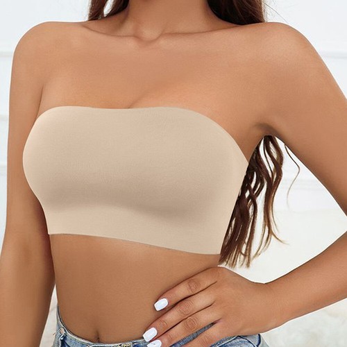 Ladies Bras Seamless Wireless Brassiere Small Chest Strapless Underwear Tube Top - Picture 5 of 15