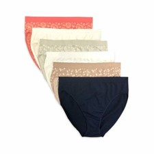 SECRET TREASURES WOMEN'S SEAMLESS HIGH-CUT PANTIES 6 PACK, MULTI CHOOSE SIZE 