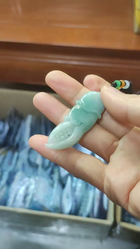 Certified Natural Grade A Jade jadeite Crab Claw Ruyi Coin Pendant 462 - Video 1 of 1