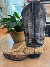 Tony Lama Vintage Python Men Sz 7.5 Snakeskin Boots Western GREAT CONDITION