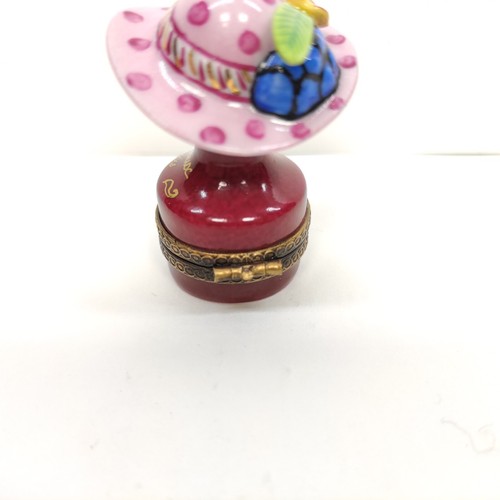 Rare Limoges France Hat Paris Trinket Box Peint Main.Limited Edition No.010. - Picture 13 of 22