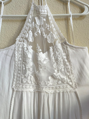 Abercrombie & Fitch Maxi Dress, White Lace Halter, MT | eBay