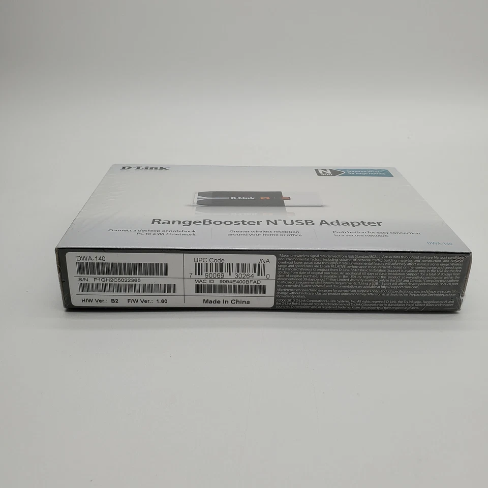 D-Link RangeBooster Wireless N USB Adapter DWA-140 Wireless N-300 - Image 2 of 4