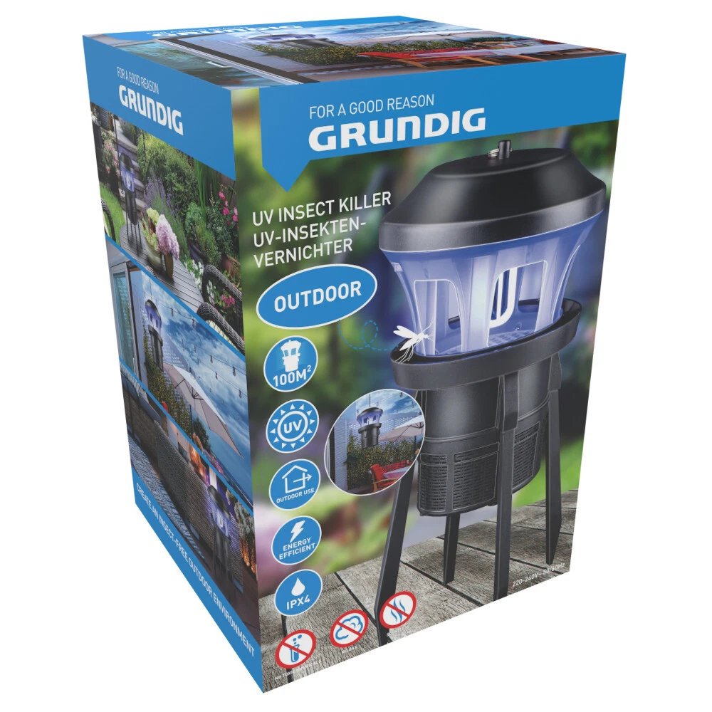 Grundig Insektenvernichter elektrisch UV LEDs Insektenfalle Lampe  