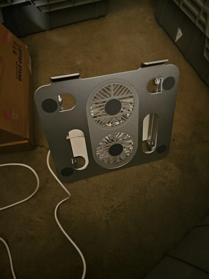 P43F Hot sales 2 fans new double-layer laptop stand foldable storage aluminum... - Image 4 of 4