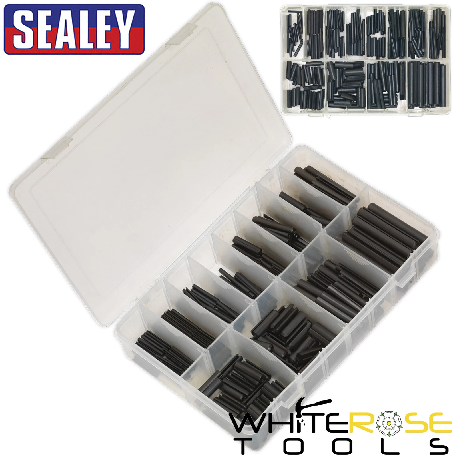 Sealey Spring Roll Pin Assortment 300pc - Metric Box DIY Workshop