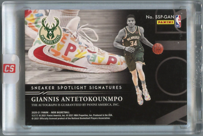 Giannis Antetokounmpo 2020-21 PANINI NOIR SNEAKER SPOTLIGHT AUTO