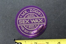 Mr Zog's Sex Wax Surfboard Purple Silver Original V45A Vintage Surfing STICKER