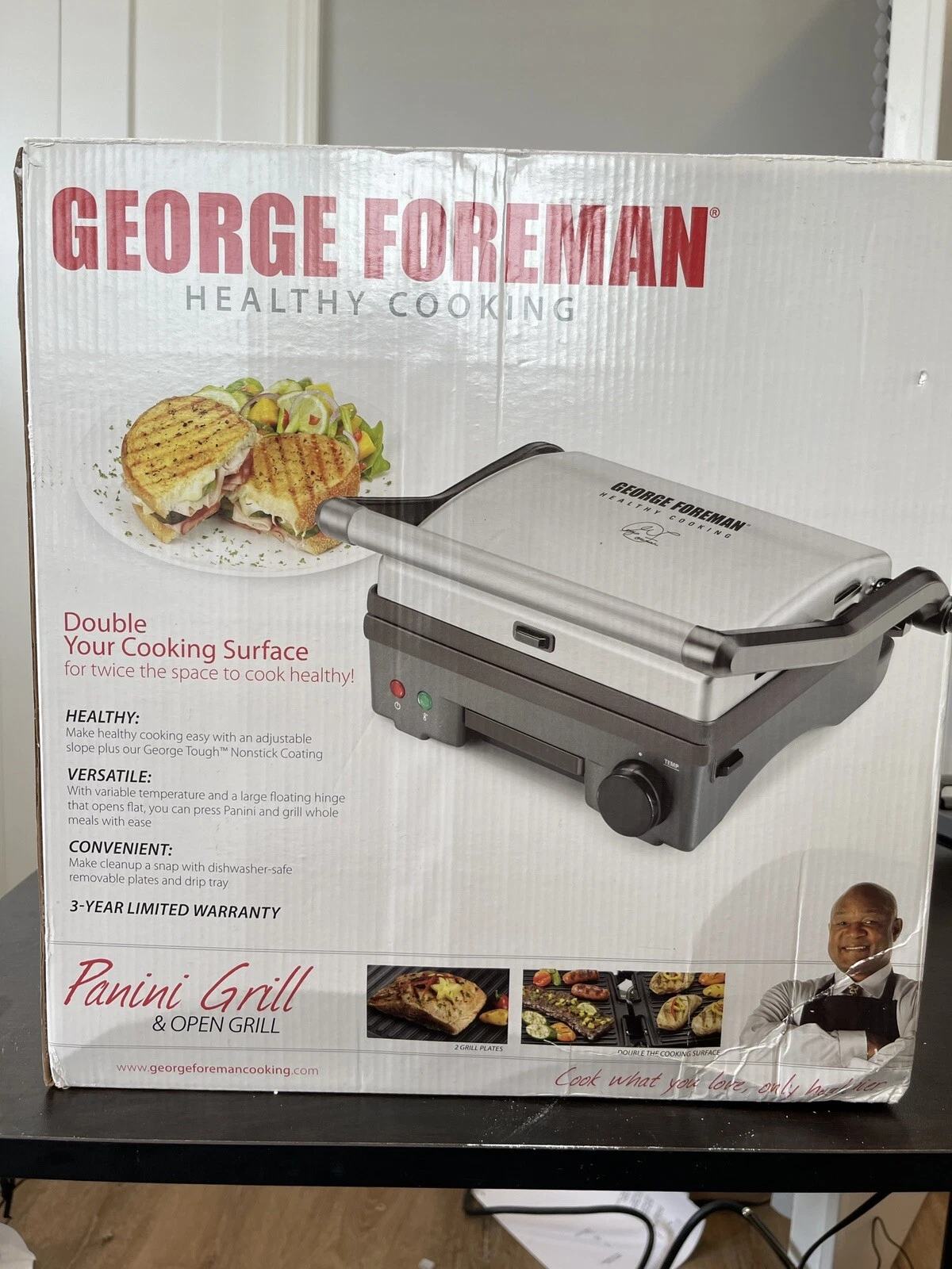 New George Foreman panini grill and open grill pn3000t healthy cooking
Opens in a new window or tab