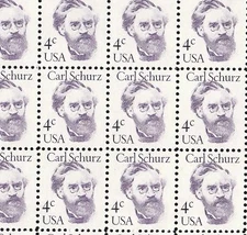 SCOTT 1847  CARL SCHURZ 4 CENT MNH FULL SHEET OF 100