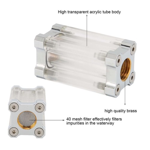 (Silver)Internal G1/4 Water Cooling System Filter 40 Mesh Single Sided Filter - Afbeelding 9 van 12