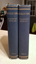 Recollections by Viscount John Morley 2 Volume Set 1917 First Edition Hardcover