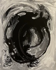 Original Painting By Chris Butler Acrylic On Canvas 20x16 B&W